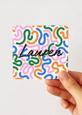 scribble pattern name tea bag box — compact personalised teabag tin, hand-held