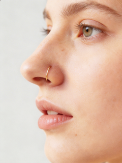14K Solid Gold Seamless Nose Hoop