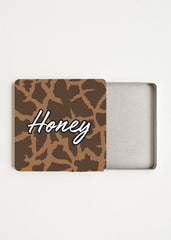 open tea sachet tin — safari pattern, name print, holds 4–6 wrapped teabags