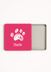 personalised tea bag holder with hand drawn paw icon