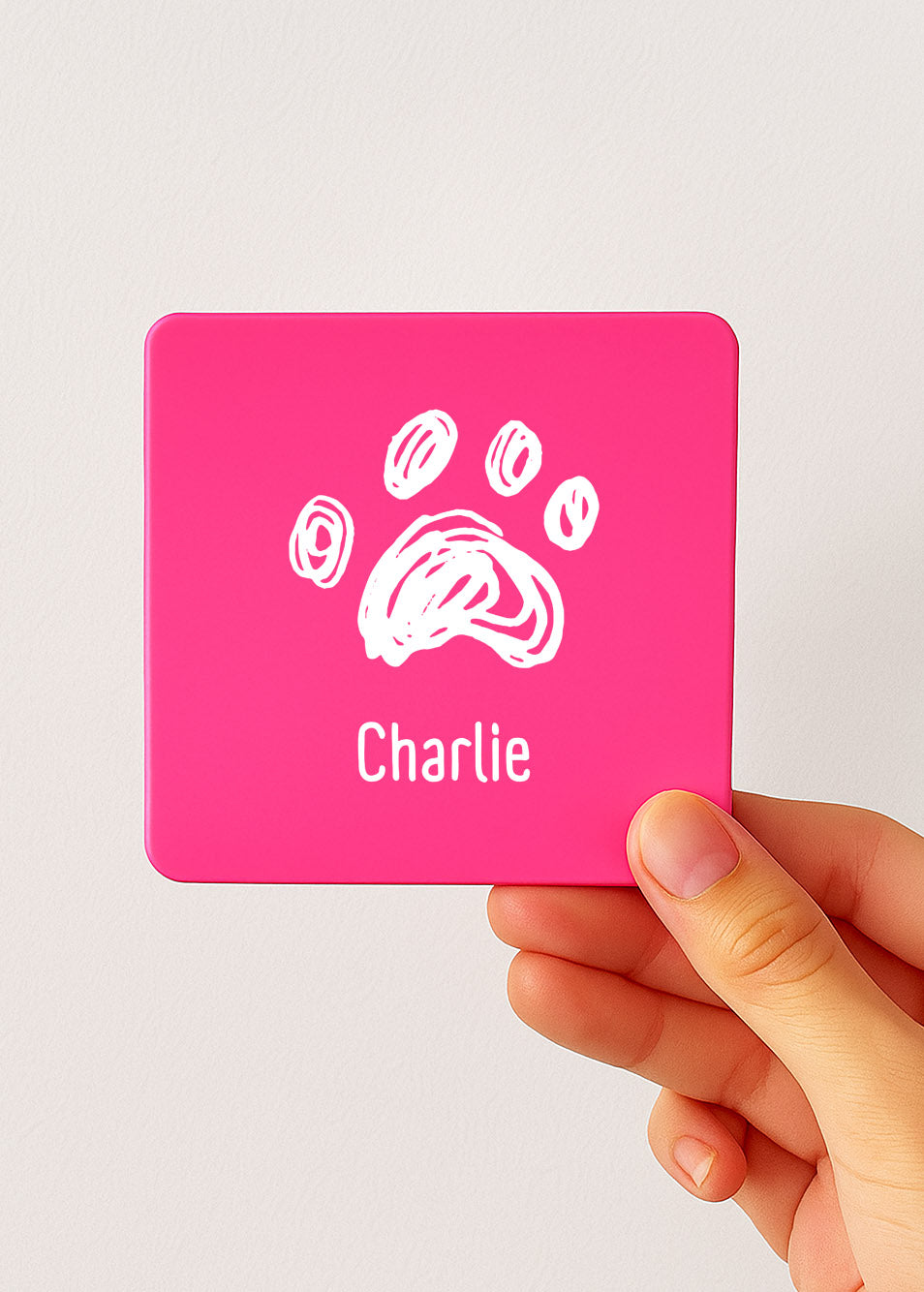 personalised tea bag holder with hand drawn paw icon