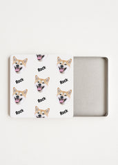 custom pet photo tea tin white lid holds 3–5 tea bags