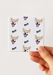custom pet photo tea tin white lid holds 3–5 tea bags