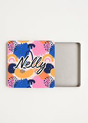 open portable teabag case — name print, holds 4–6 wrapped tea bags