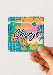 patchwork name pocket teabag tin — personalised tea bag box, hand-held