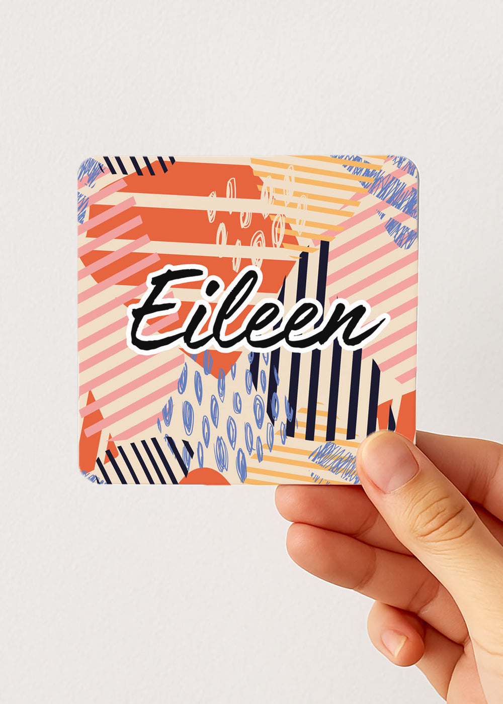 abstract stripe name slim tea bag case — personalised pocket teabag tin, hand-held