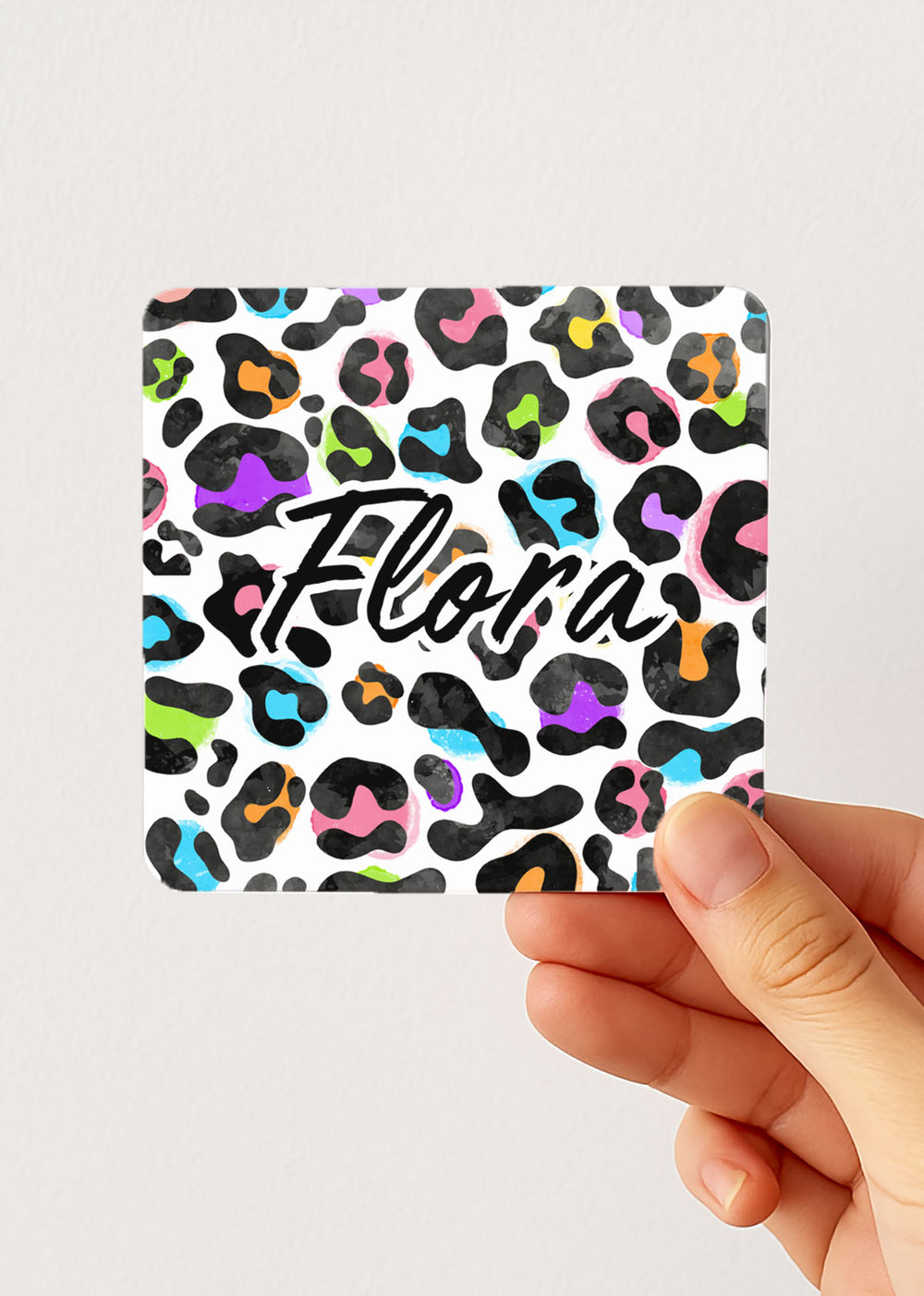 rainbow leopard name travel teabag holder — personalised pocket tea bag tin, hand-held