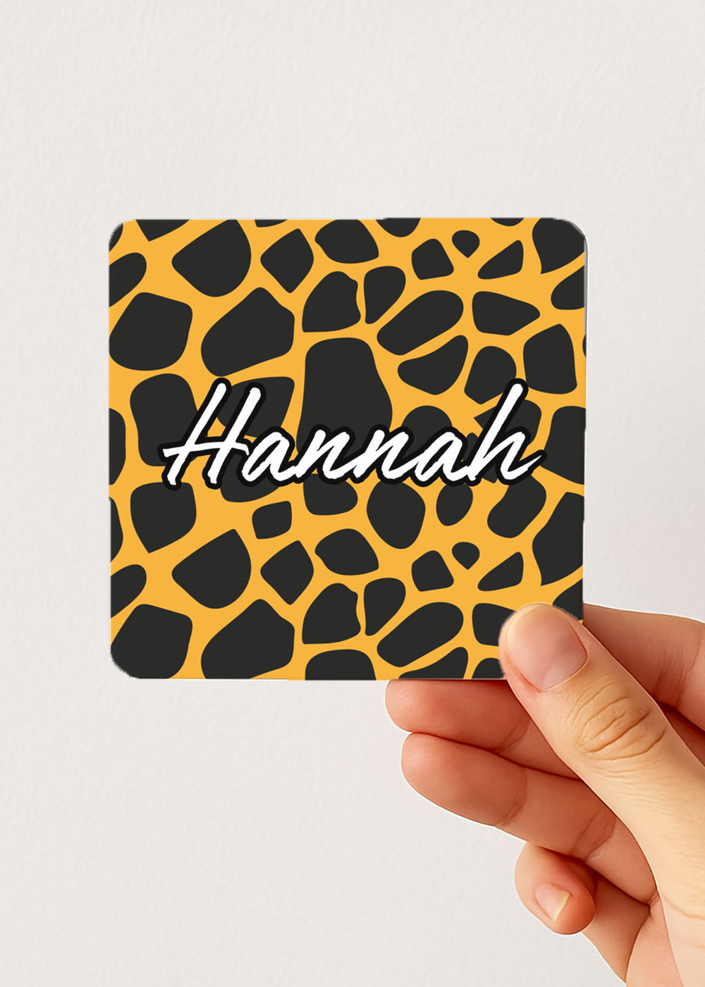 giraffe pattern name tea bag storage case — personalised pocket teabag tin, hand-held