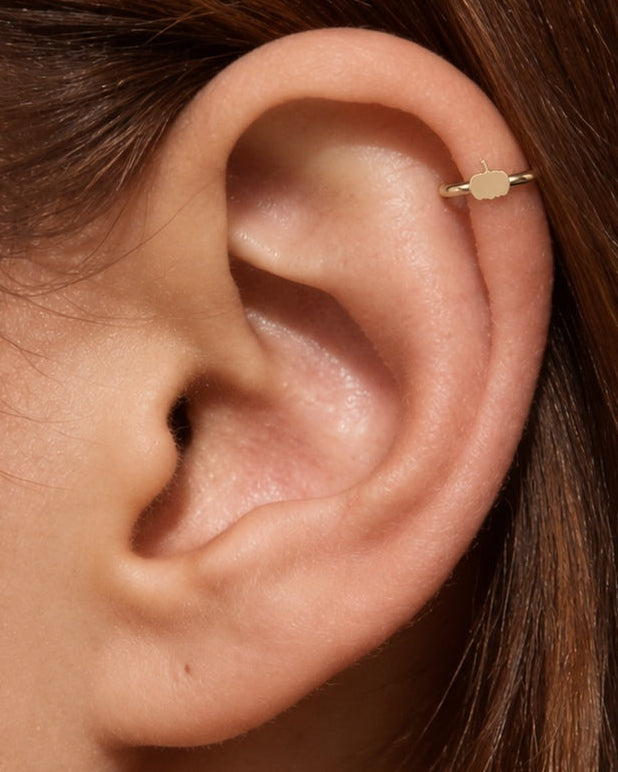 Pumpkin 14ct Solid Gold Helix Hoop