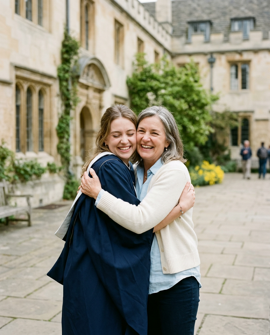 Family or friends celebrating a graduation