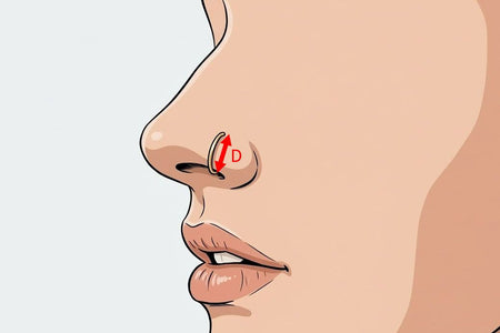 Nostril Piercing piercing with 14K solid gold hoop ring