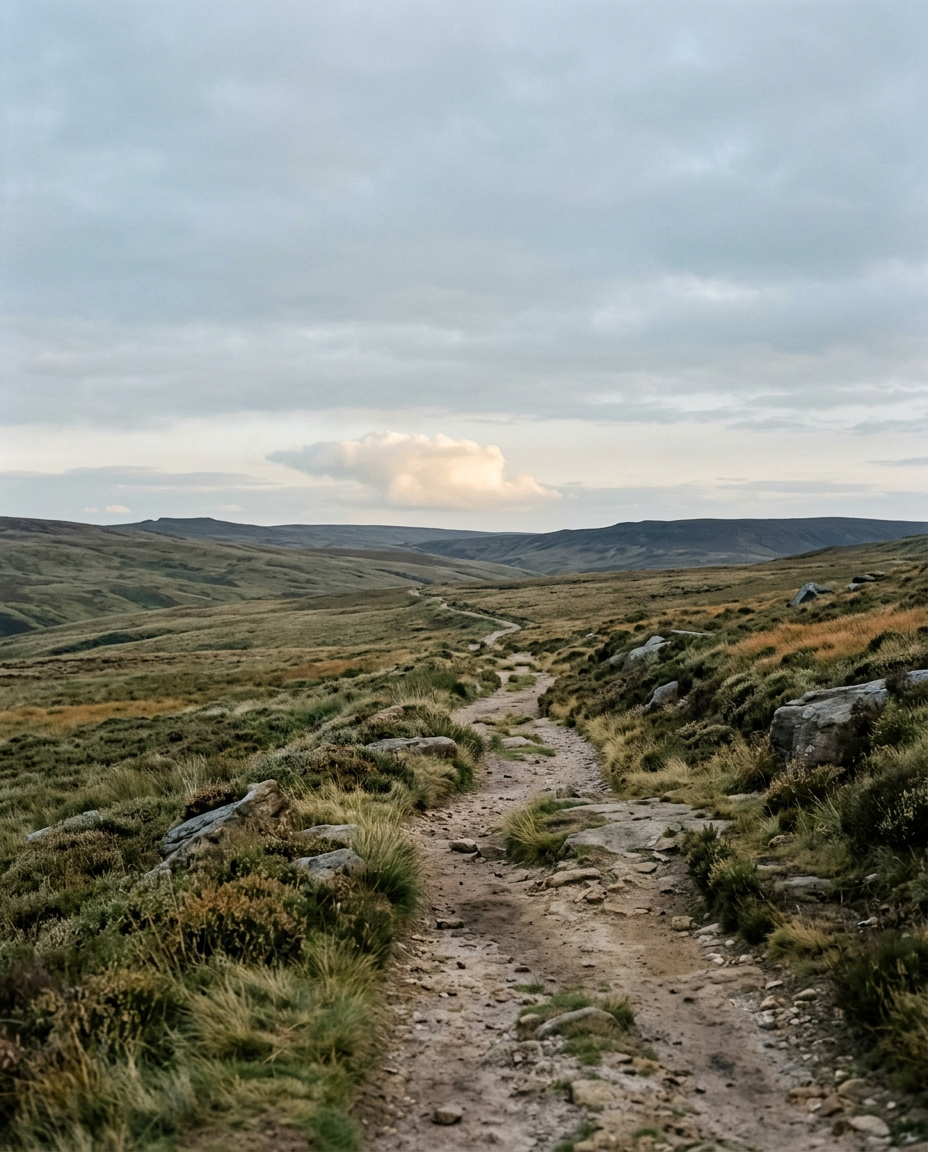 An open natural landscape beneath a pale sky