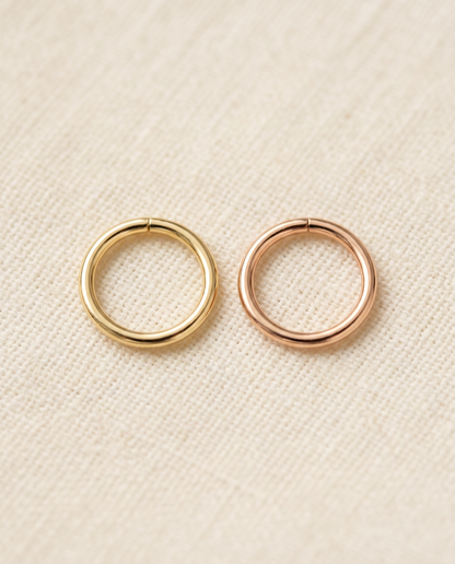 5.5mm Gold Seamless Hoop ,14K soild gold seamless ring from stepoy , yellow gold and rose gold color , good for tragus , helix piercing 