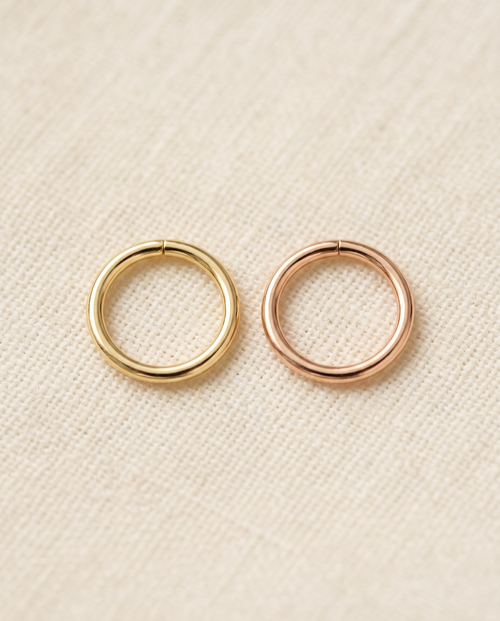 5.5mm Gold Seamless Hoop ,14K soild gold seamless ring from stepoy , yellow gold and rose gold color , good for tragus , helix piercing 