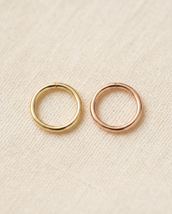 14ct solid gold septum ring from stepoy , yellow gold ,rose gold and white gold color , — 14K solid gold