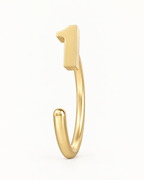 14K Gold Number Huggie Hoop