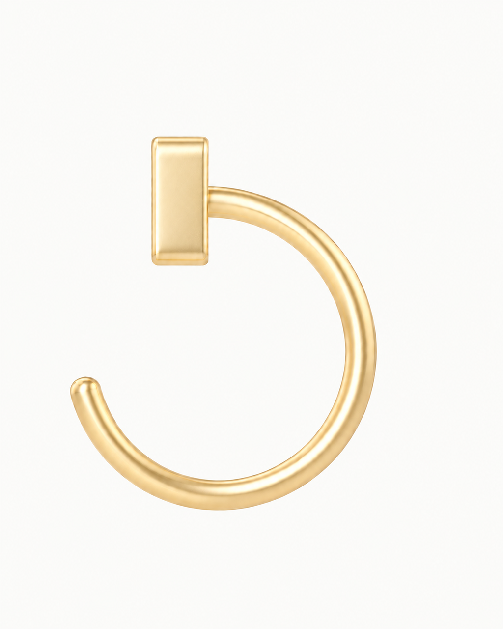 A made-to-order&nbsp;14K gold Number Huggie Hoop&nbsp;for the number you actually want to keep close. Choose any whole number from&nbsp;1–99&nbsp;— a birthday or anniversary date, lucky number, milestone, jersey number, or a number with a meaning that is personal to you. Single- and double-digit numbers are both available. Then choose yellow, white or rose gold,&nbsp;18G or 20G, and a&nbsp;6–12mm inner diameter&nbsp;for the fit you prefer. The open hoop design is easy to guide through a suitable, fully heal