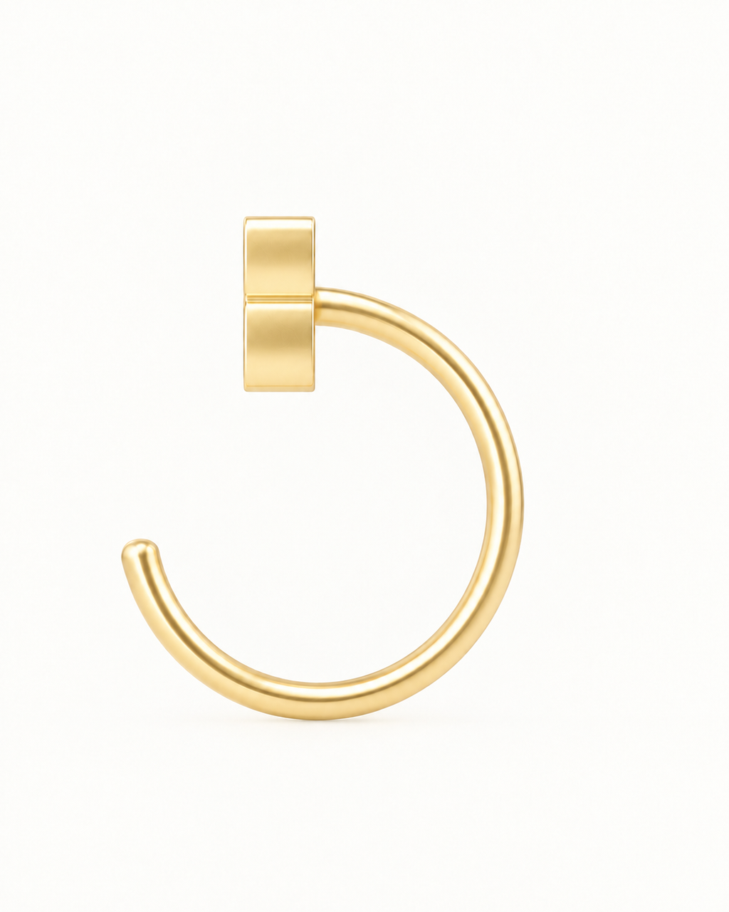 14K Gold Number Huggie Hoop