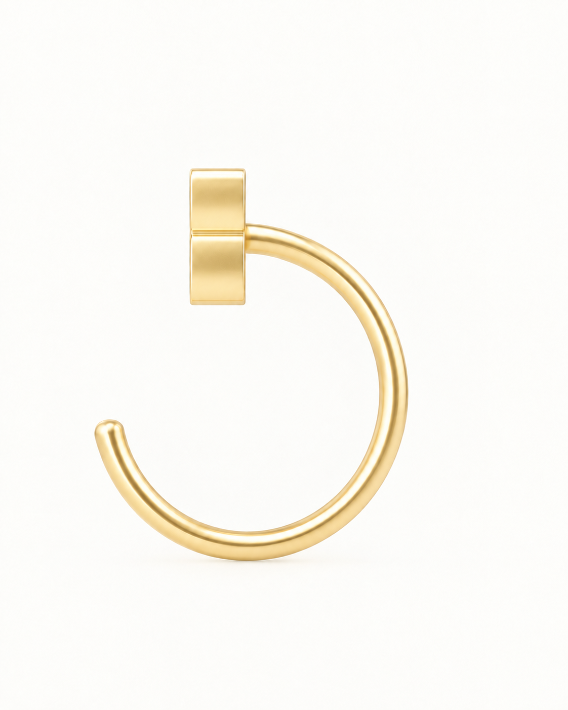 14K Gold Number Huggie Hoop