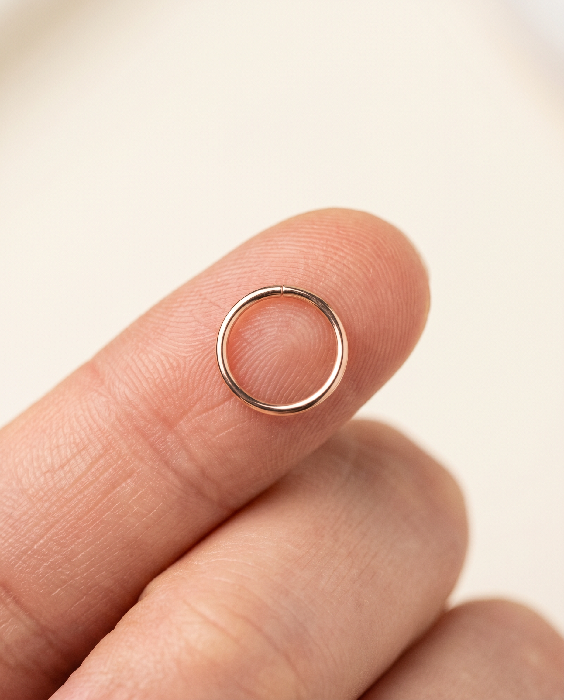 7.5mm Gold Seamless Hoop ,14k soild gold seamless ring for nostril ,daith and lobe , stepoy gold ring , yellow gold and rose gold color 