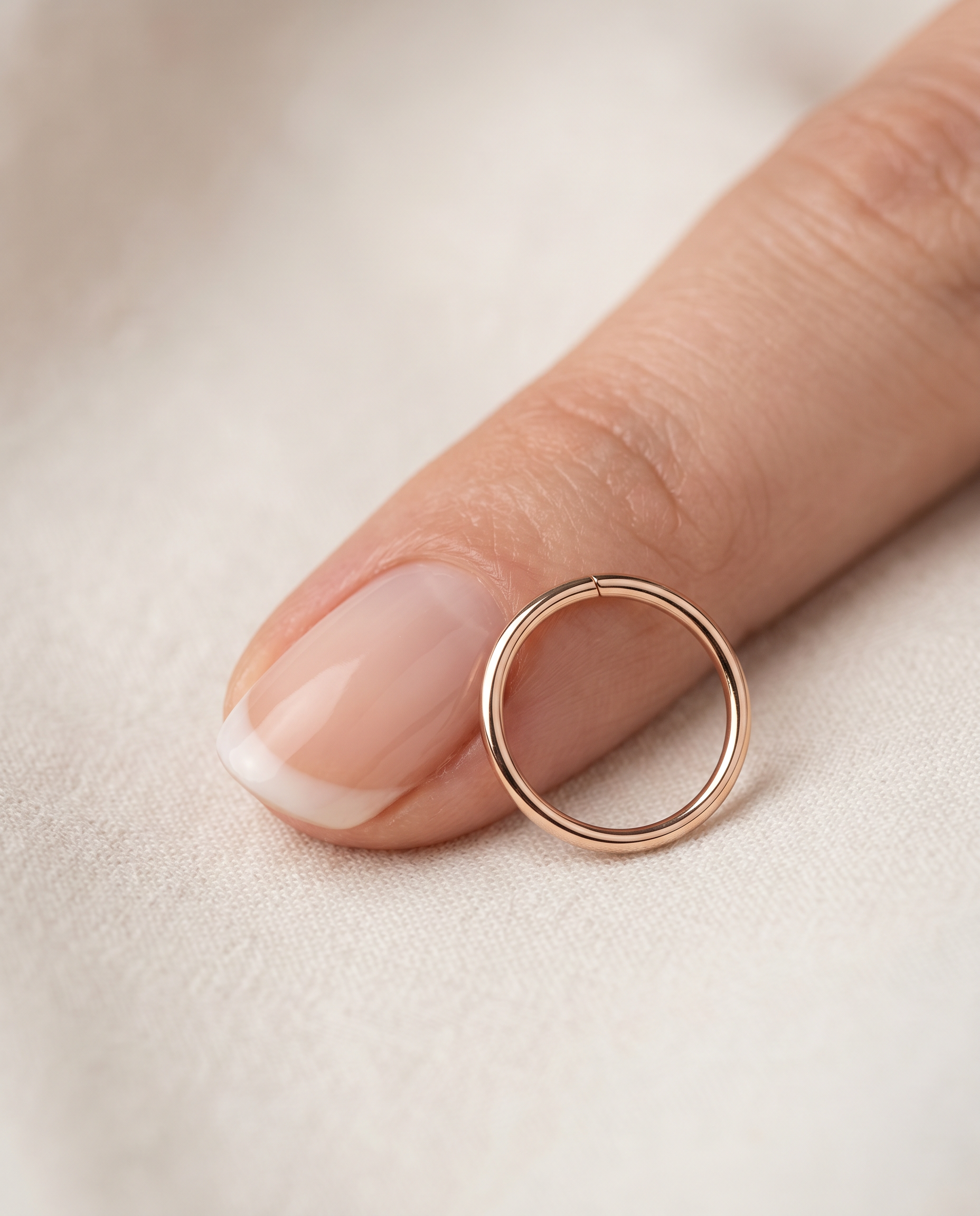 14ct soild gold seamless ring for nose and ear piercing , 10.5mm Gold Seamless Hoop ,yellow gold color and rose gold color , stepoy gold ring 