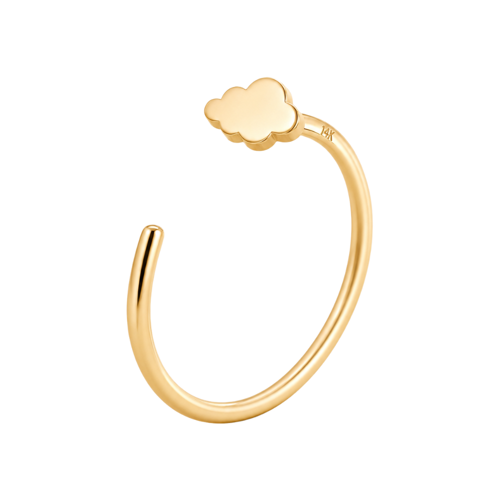 stepoy cloud 14k solid gold nose and ear piercing hoop , 3 colours , 6-10mm include half size 