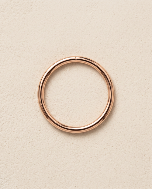 14ct soild gold seamless ring for nose and ear piercing , 10.5mm Gold Seamless Hoop ,yellow gold color and rose gold color , stepoy gold ring 