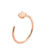 A playful 14ct solid gold Frog Hoop with a minimalist frog head and raised eye shapes. Available in 18G or 20G, 6–10mm, in three gold colours.