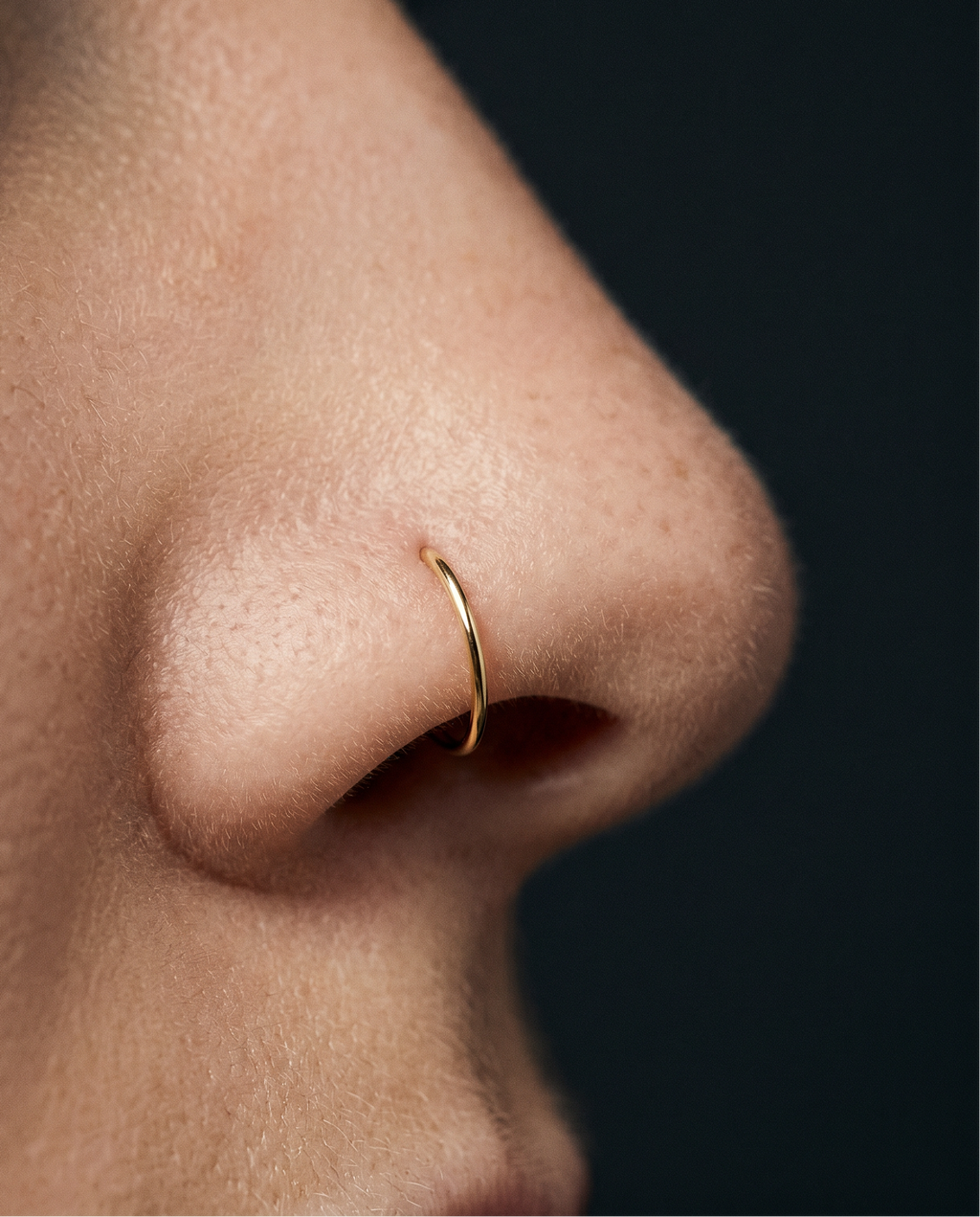 14K seamless nostril ring hoop 