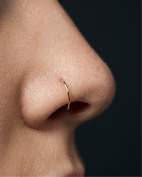 14K Solid Gold Nose Ring Hoop