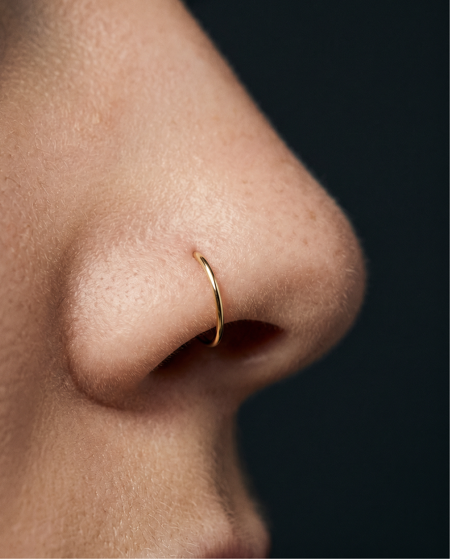 14K seamless nostril ring hoop 