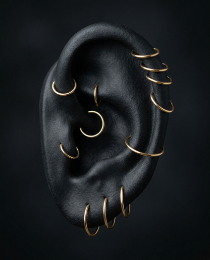 14K Solid Gold Conch Piercing Ring