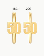14ct Solid Gold Number Seamless Hoop