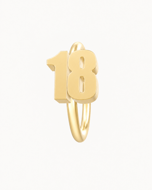 14ct Solid Gold Number Seamless Hoop