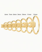 14ct Solid Gold Number Seamless Hoop