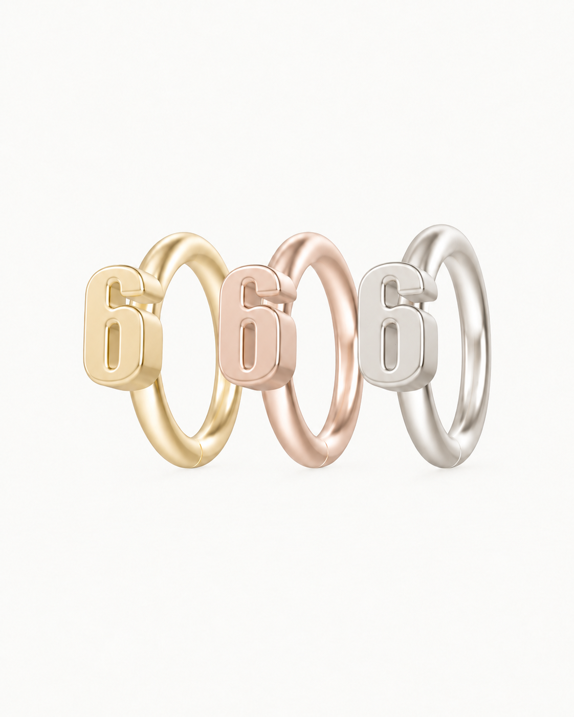 14ct Solid Gold Number Seamless Hoop