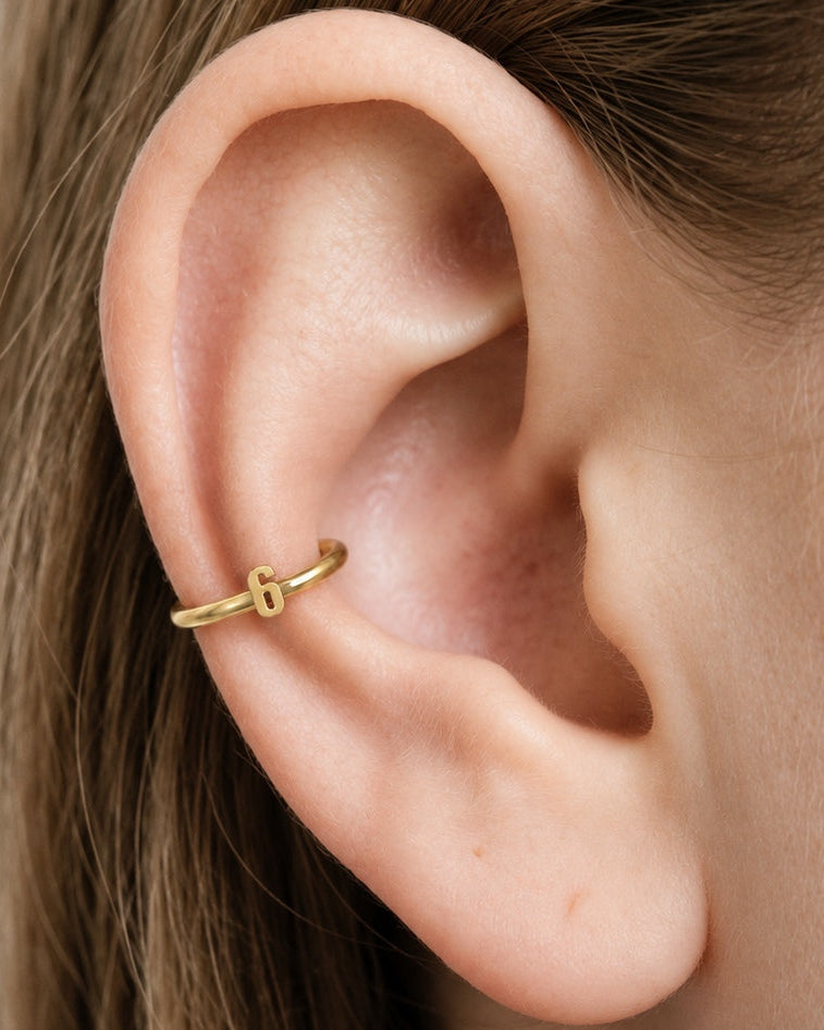 Personalised Single Digit 14ct Solid Gold Conch Ring