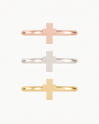 Cross 14ct Solid Gold Helix Hoop
