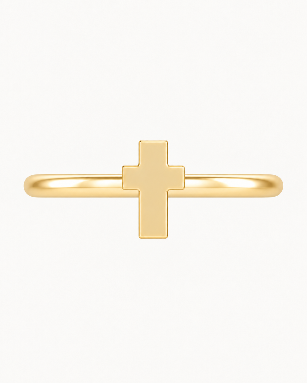 A polished cross gives the hoop a clean symbolic detail without stones, enamel or dangling parts. Made for fully healed helix piercings, it keeps the profile compact for an upper-ear stack while leaving the motif clearly visible. Handmade to order in 14ct solid gold, it fits naturally with clean, symbolic and understated styling rather than reading as a generic plain hoop.