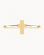 A polished cross gives the hoop a clean symbolic detail without stones, enamel or dangling parts. Made for fully healed helix piercings, it keeps the profile compact for an upper-ear stack while leaving the motif clearly visible. Handmade to order in 14ct solid gold, it fits naturally with clean, symbolic and understated styling rather than reading as a generic plain hoop.
