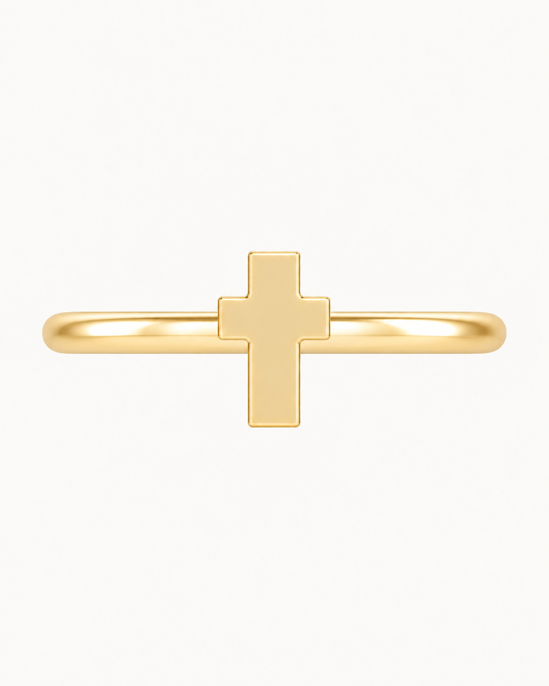 A polished cross gives the hoop a clean symbolic detail without stones, enamel or dangling parts. Made for fully healed helix piercings, it keeps the profile compact for an upper-ear stack while leaving the motif clearly visible. Handmade to order in 14ct solid gold, it fits naturally with clean, symbolic and understated styling rather than reading as a generic plain hoop.
