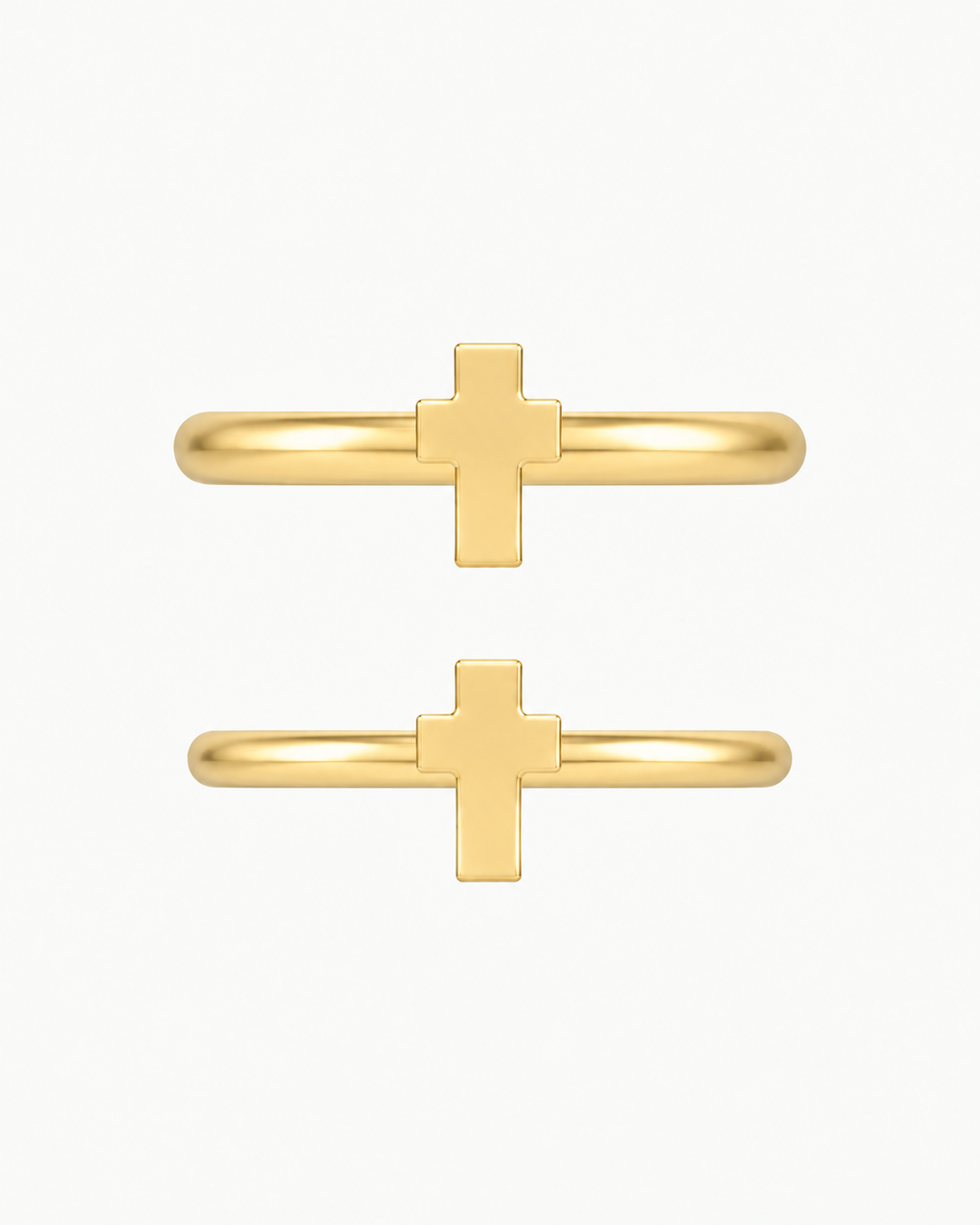 Cross 14ct Solid Gold Helix Hoop