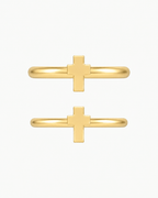 Cross 14ct Solid Gold Helix Hoop