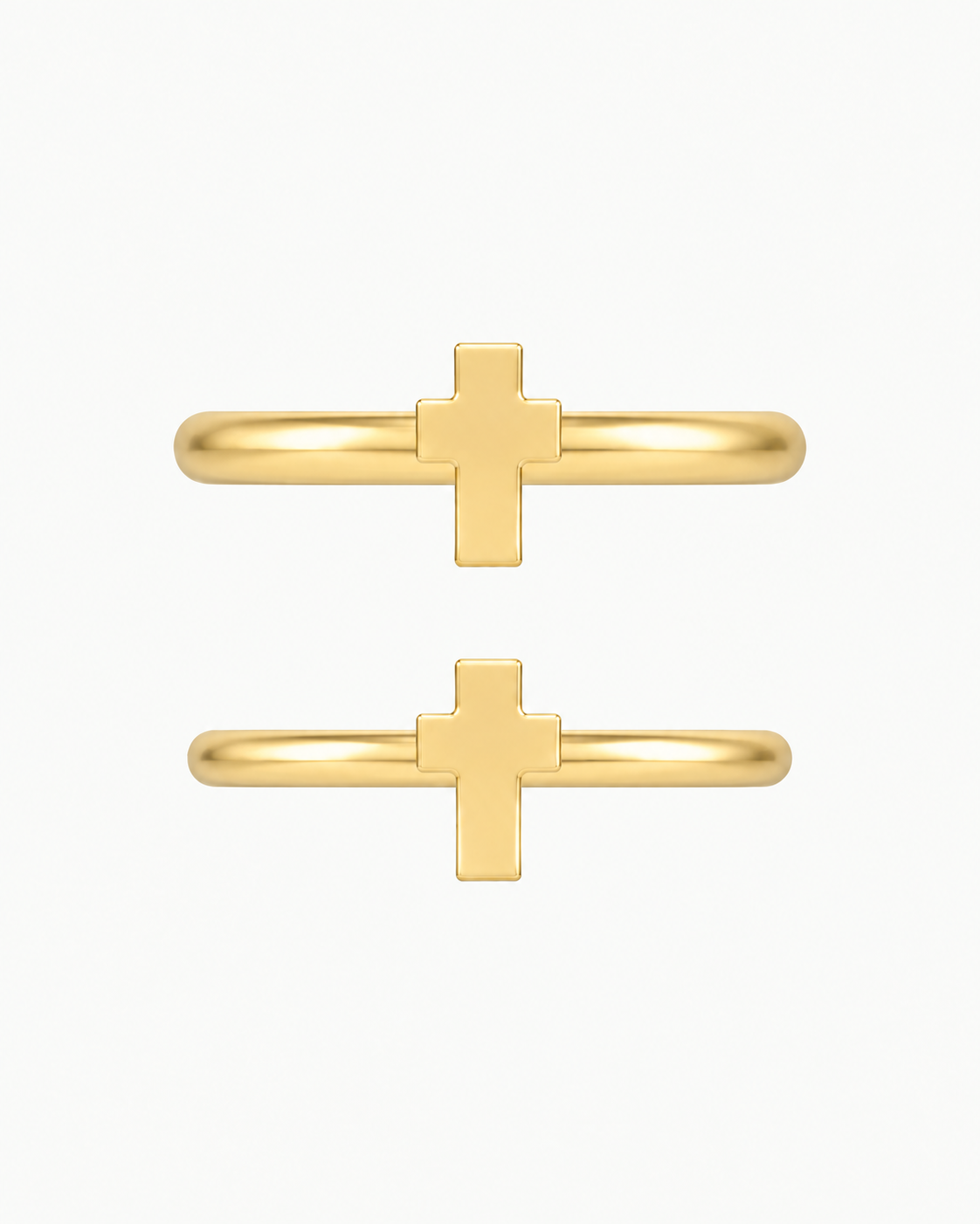 Cross 14ct Solid Gold Helix Hoop