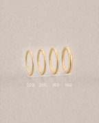 Set of 14ct gold hoop different guage size 