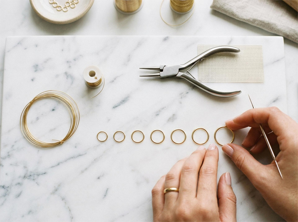 Handmade 14K solid gold piercing ring being crafted at the Stepoy workshop