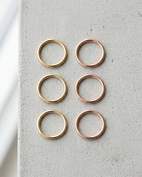 9.5mm 14K Gold Seamless Hoop - yellow gold and rose gold color from stepoy