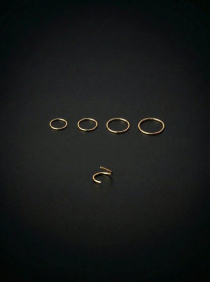14K Solid Gold Helix Piercing Ring