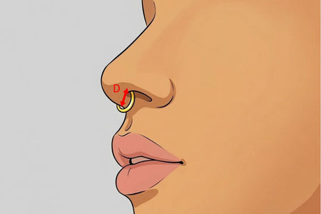 Septum Piercing piercing with 14K solid gold hoop ring