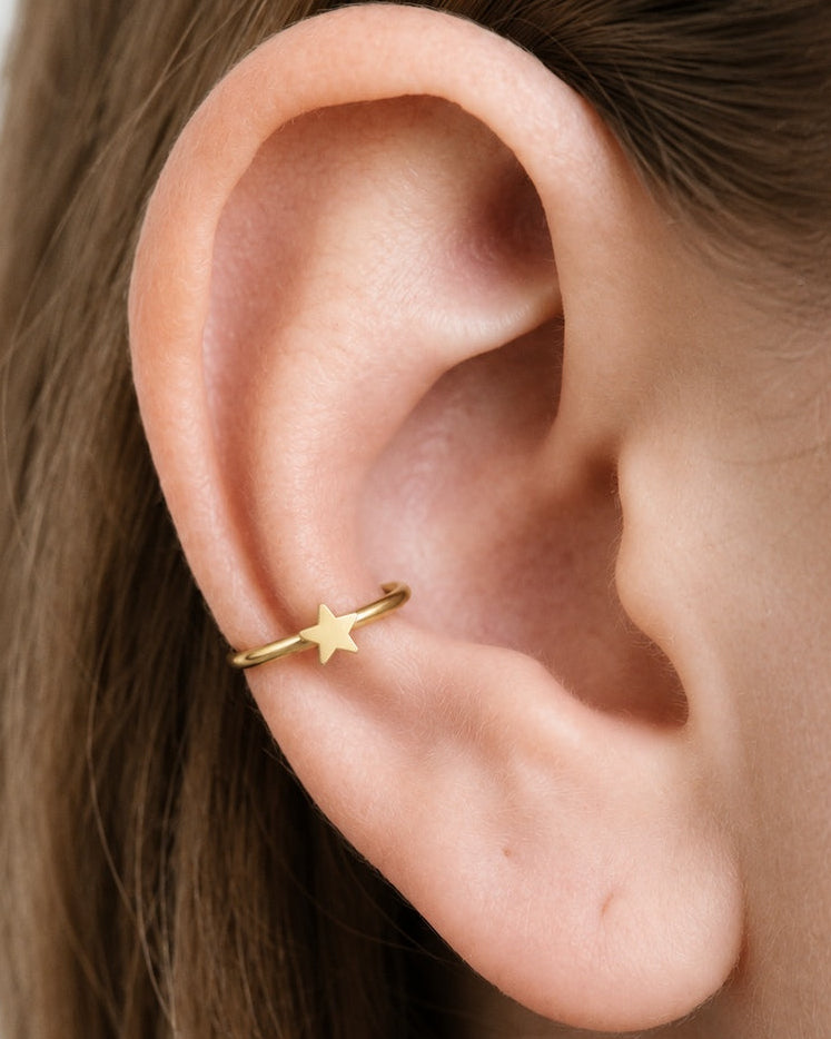 Star 14ct Solid Gold Conch Ring